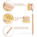 Brosse de bouteille de matériau à main de style en bois en bois